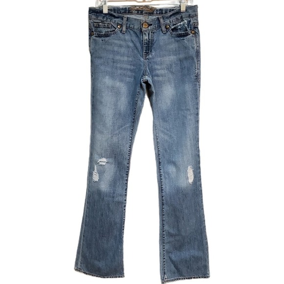 Flare Jeans Y2K Old Navy Special Edition Distressed Destroyed  Women's Size 4R - Picture 1 of 11